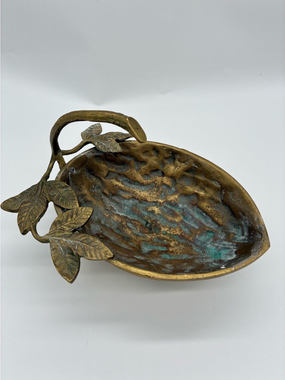 Decorative Brass nut and Leaf Bowl